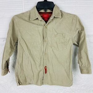 MOSSIMO tan corduroy cotton collar button up fall shirt size girls small